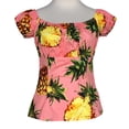 thumbnail image 1 of Vintage Style Puff-Sleeves Off The Shoulder Blouse-pineapple, 1 of 6
