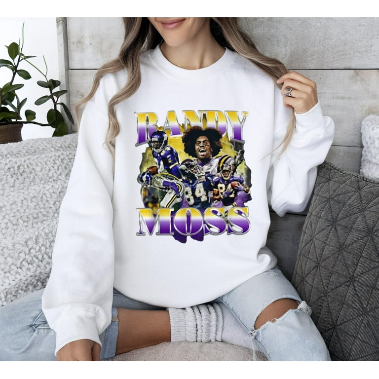 Vintage Style Randy Moss Sweatshirt Football Sweatshirt Classic 90S Graphic SweatSweatshirt Unisex Vintage Bootleg Walmart