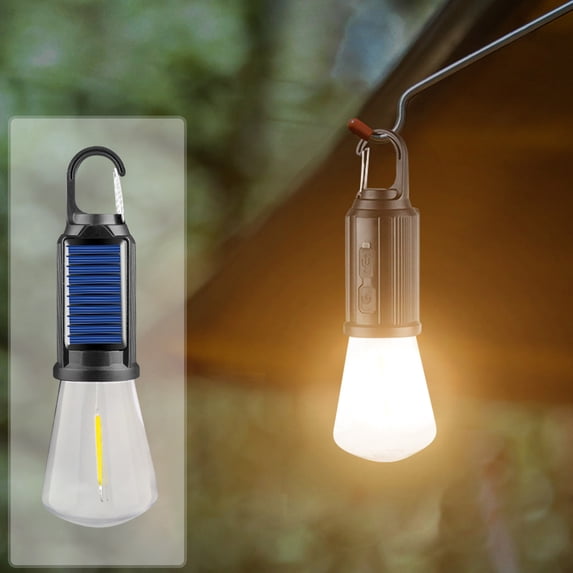 Vintage Style Rechargeable Camping Lantern, ZzCityTK Portable Outdoor Ambient Light with 10-Hour Runtime, Multifunction LED Bulb for Camping Hiking Backyard Decoration