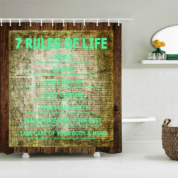 Vintage Style Retro Wall Hanging Bathroom Shower Curtains Frabic Waterproof Polyester Multi-size Bath Curtains With