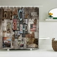 thumbnail image 1 of Vintage Style Retro Wood Door Bathroom Shower Curtains Frabic Waterproof Polyester Bath Curtains With Wall Decoration, 1 of 5