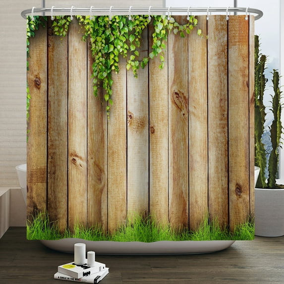 Vintage Style Shower Curtain Retro Wooden Door Rustic Old Vintage Barn door Waterproof Polyester Fabric Bathroom Dector Curtain