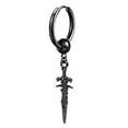 thumbnail image 1 of Vintage Style Stainless Steel Earring Huggie Hoop Men Earring Black 1pc, 1 of 9