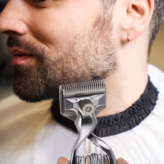 Vintage Style Stainless Steel Hair Clipper - Low Noise Portable Trimmer for Men and Women with Adjustable Blade and Scissors