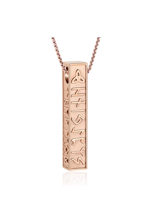 Vintage Style Stainless Steel Viking Celtic Knot Bar Urn Pendant Cremation Jewelry for Ashes Holder Memory Necklace Memorial Jewelry