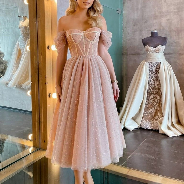 Vintage Style Summer Beach Mesh Wedding Guest Dress Female Bridesmaid Evening Fashion Dress Walmart