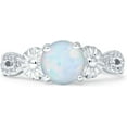 thumbnail image 1 of Vintage Style Sunflower Round White Opal White Tone 925 Sterling Silver, Size 8, 1 of 7