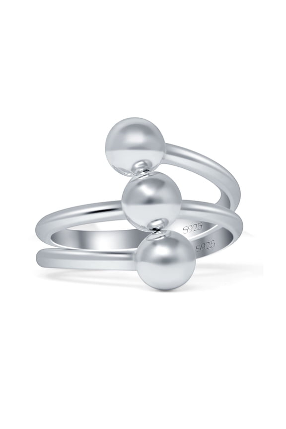 Vintage Style Three Ball Ring 925 Sterling Silver Size 5