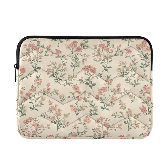 Vintage Style Tiny Pink Flowers Spring Quilted Laptop Protective Cases Computer Sleeves Tablet Bags Briefcases M