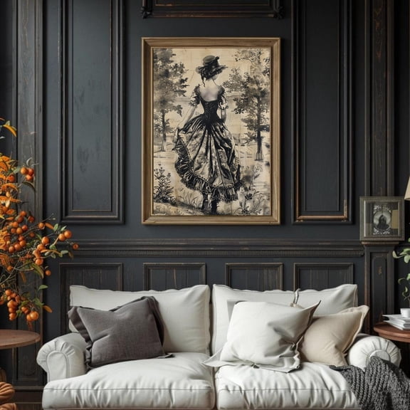 Vintage Style Toile Poster Light Cottagecore Light Academia Old Fashion Art Print Fairycore Gift For Nostalgia Lover Wall Decor Chinoiserie Wall Art Modern Wall Decor
