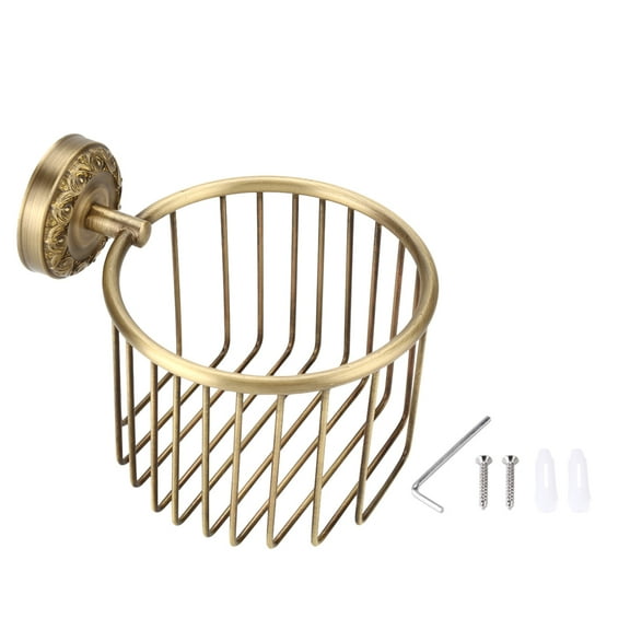 Vintage-Style Toilet Paper Holder with Built-in Soap & Storage Shelf for Bathrooms, Wall-Mounted Sarapandan