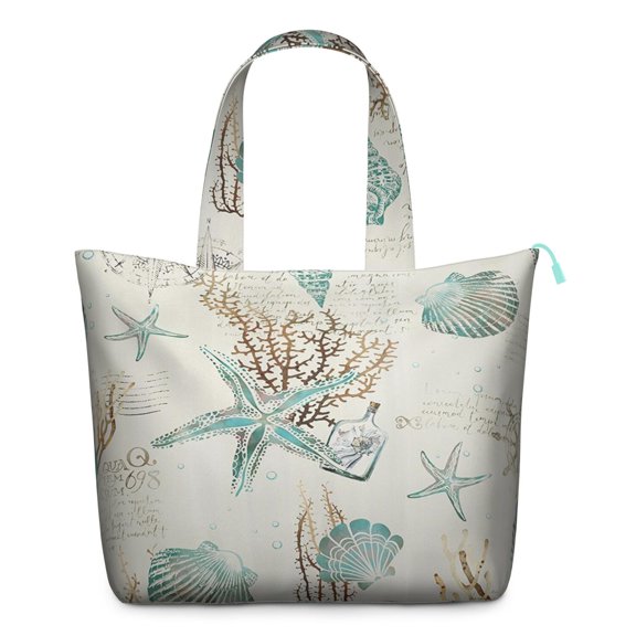 Vintage Style Travel Duffel Bag Featuring Mermaid and Ocean Creatures, Weekender Bag with Adjustable Strap for Gym and Weekend Getaways