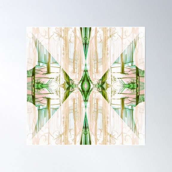 Vintage Style Tropical Pattern Poster Wall Art, Modern Wall Decor For Living Room Bedroom, 24x24 UNFRAMED