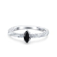 thumbnail image 1 of Vintage Style Twisted Band Marquise Cut Ring Black CZ 925 Sterling Silver Size 10, 1 of 6