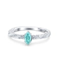 thumbnail image 1 of Vintage Style Twisted Band Marquise Cut Ring Paraiba Tourmaline CZ 925 Sterling Silver Size 9, 1 of 5
