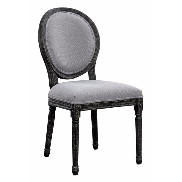Vintage Style Upholstered Dining Chair, Gray, Set of 2