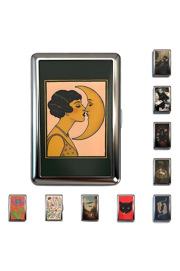 Vintage-Style Versatile Card & Cash Case, 2026 New Vintage Versatile Metal Cigarette Case with Easy Snap, Elegant and Rebellious Card Box for Credit Cards Cash Id Business Cards(Style F)