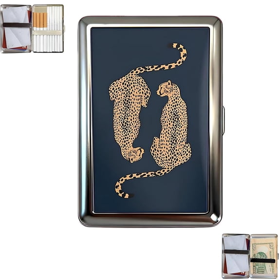 Vintage-Style Versatile Card & Cash Case with RFID Protection,Art Deco Metal Credit Card Holder with RFID Blocking,Vintage Slim Wallet Case for Cash, Business Cards and Essentials
