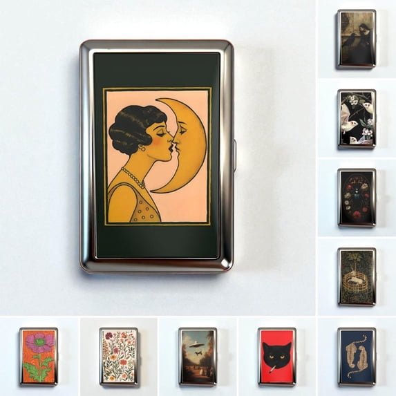 Vintage-Style Versatile Card & Cash Case, Vintage Card Case Metal, Snap-Style Wallet, RFID Blocking Multi-Function Case For Cards Cash Cigarettes