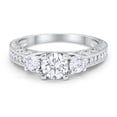 thumbnail image 1 of Vintage Style Wedding Ring CZ 925 Sterling Silver Size 8, 1 of 3