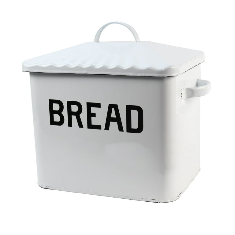 White Enamel Breadbox Vintage Bread Keeper Food Storage Rustic Kitchen Accessory White Enamel Breadbox Vintage Bread Keeper Food Storage Rustic Kitchen Accessory