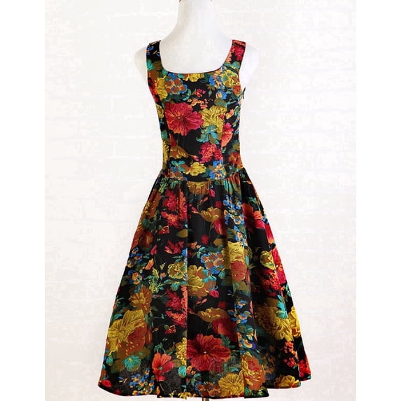 Vintage Style Women Dresses Cotton Linen Blend Square Neck
