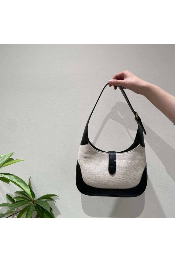 Vintage Style Women's Crossbody Handbag - High-End Canvas & Color Blocking