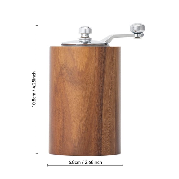 Vintage Style Wood Pepper Grinder Mill, Manual Hand Crank Spice Grinder with Adjustable Ceramic, Refillable Salt and Pepper Mill for Kitchen and Dining Table, Classic Cooking Tool for Home Chefs