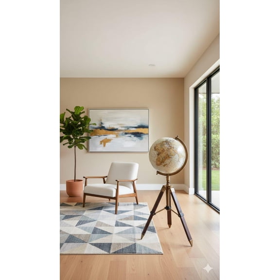 Vintage Style World Globe | 12 Inch Tripod Stand Office Decor Home Decor