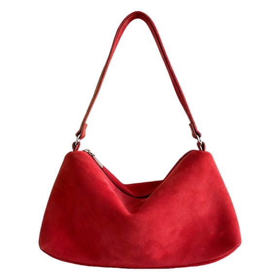 Vintage Suedes Crossbody Strap Everyday Essentials Bag Compact Underarm Purse for Women Workout Errands Travel