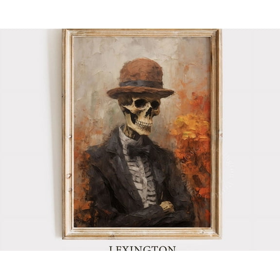 Vintage Suit Portrait Dark Academia Wall Art Poster