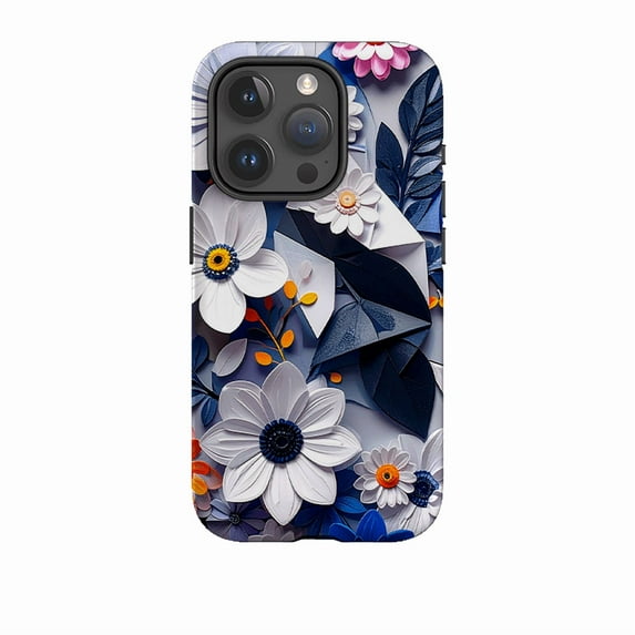 Vintage Summer Blue Florals Phone Case for iPhone 11 12 13 14 15 16 Pro Max