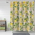 thumbnail image 1 of Vintage Summer Lemon Theme Shower Curtain, Newspaper Background Shower Curtain Set with Hooks, Spring Summer Waterproof Fabric Shower Curtains for Bathroom Decor, 72x84 Inch Bath Curtain, 1 of 6