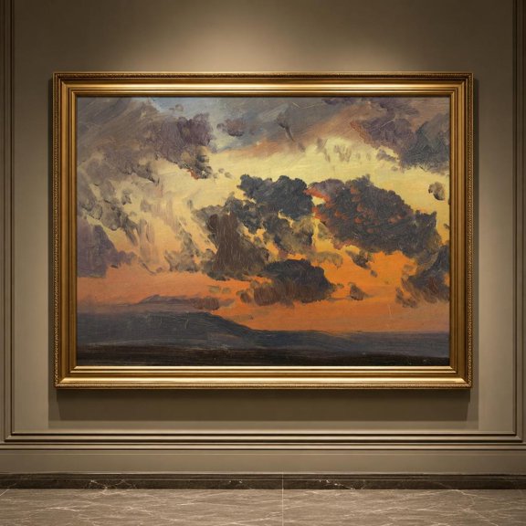 Vintage Sun Antique Clouds Sky Vintage Gallery Living Room Bedroom Wall Decor Unframed Paper Print