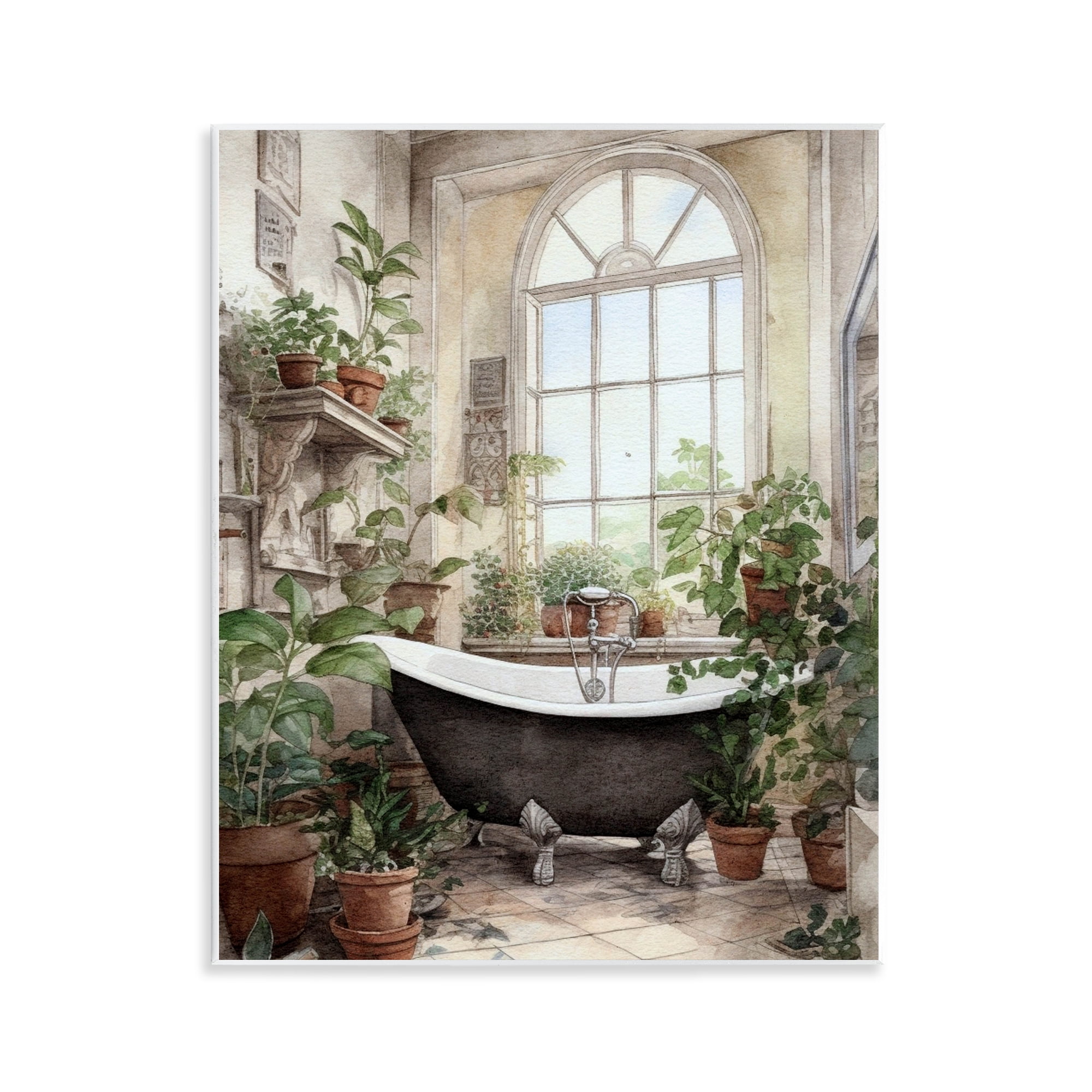 Vintage Sun Lit Bathtub Wall Plaque Art, design by Lettered and Lined