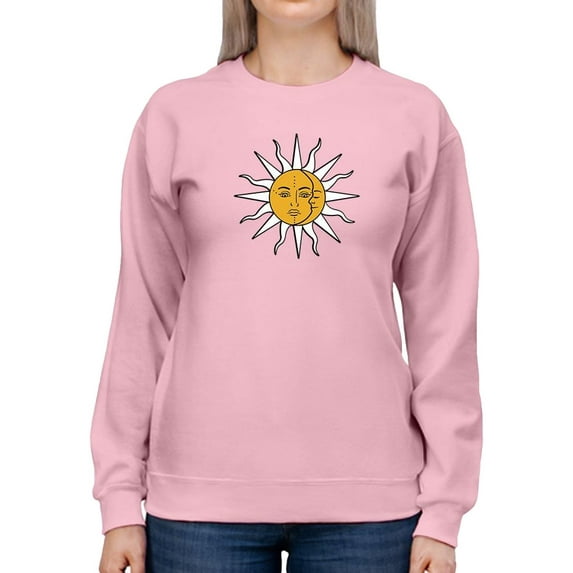 Vintage Sun Moon Daisy Sweatshirt Women -Image by Shutterstock, Female 3X-Large