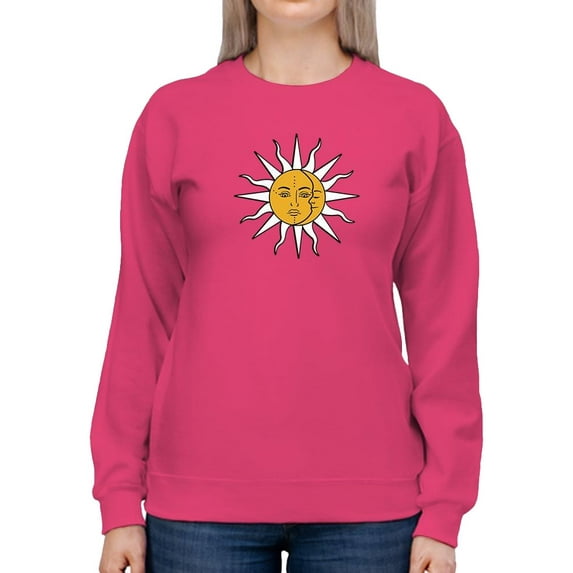 Vintage Sun Moon Daisy Sweatshirt Women -Image by Shutterstock, Female 4X-Large