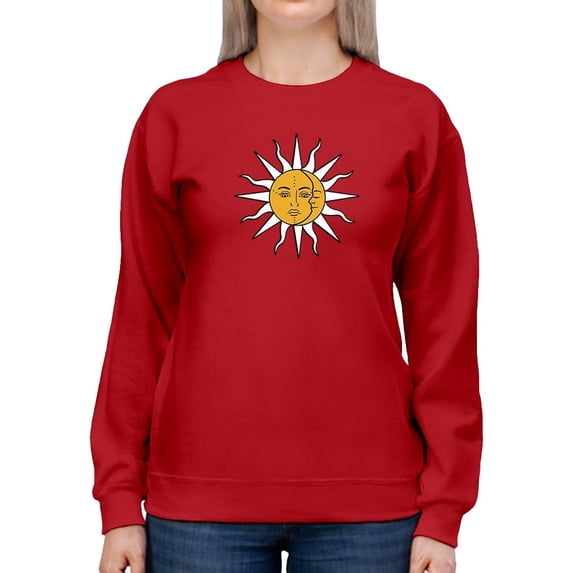 Vintage Sun Moon Daisy Sweatshirt Women -Image by Shutterstock, Female Small