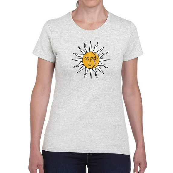 Vintage Sun Moon Daisy T-Shirt Women -Image by Shutterstock, Female Medium