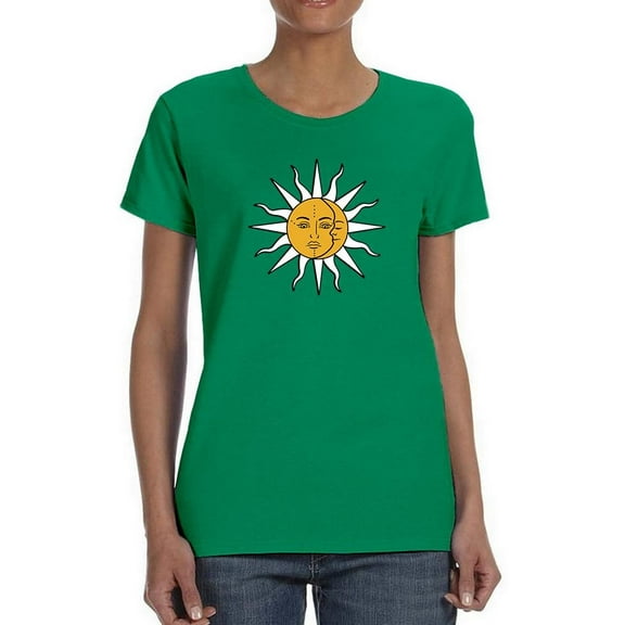 Vintage Sun Moon Daisy T-Shirt Women -Image by Shutterstock, Female Small
