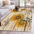 thumbnail image 1 of Vintage Sunflower Area Rugs 3'x5', Washable Small Throw Rugs for Living Room Bedroom, Flowers Botanical Wooden Retro Art Indoor Outdoor Rug Non-Slip Low Pile Carpet Runner Reversible Floor Mats, 1 of 8