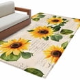 thumbnail image 1 of Vintage Sunflower Area&nbsp;Rug 3x5ft Watercolor Yellow Floral Non-Slip&nbsp;Washable Square&nbsp;Rugs Soft Felt Indoor Floor Mat for Bedroom Kitchen Living Room Bathroom, 1 of 9