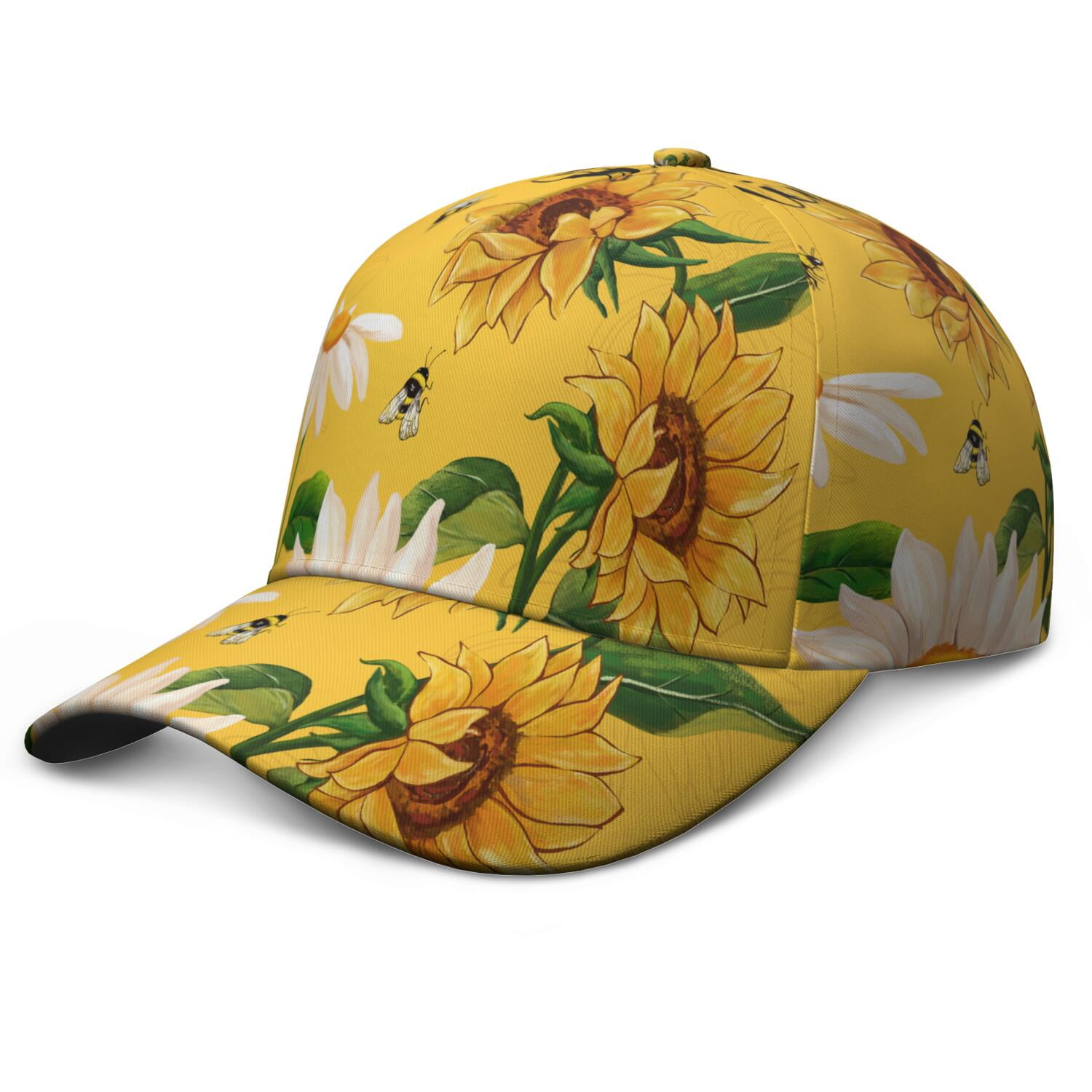 Vintage R. Phillips Sunflower AOP Baseball Cap Hat Strapback Stretch Fit USA Women main image 3