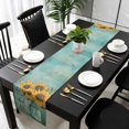 thumbnail image 1 of Vintage Sunflower Cotton Linen Table Runner 18 x 72 inch Teal Retro Summer Botanical Floral Non-slip Rectangular Dining Table Decor for Wedding Party Holiday Dinner, 1 of 8