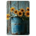 thumbnail image 1 of Vintage Sunflower Metal Tin Sign - Rustic Farmhouse Kitchen Wall Decor, Country Home & Coffee Bar Accent, Garden-Inspired Art, Iron, 8x12 Inch, Rustic Farmhouse Decor, 1 of 8