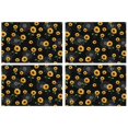 thumbnail image 1 of Vintage Sunflower Placemats Set of 4, Machine Washable Heat Resistant Linen Table Mats with Boho Floral Pattern Featuring Rustic Butterflies, Bees, and Yellow Blooms, 1 of 6