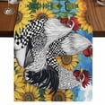 thumbnail image 1 of Vintage Sunflower Rooster 60 Inch Table Runner, Summer Floral Farmhouse Farmhouse Dresser Scarf Cotton & Linen Tablerunner for Dining/Kitchen Island/Holiday Party Décor 13" x 60", 1 of 9