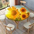 thumbnail image 1 of Vintage Sunflower Round Tablecloth Fitted Elastic Waterproof Table Cover for Dining Table Decoration Accessories Outdoor Decor, 1 of 7