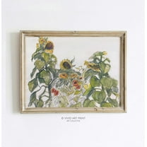 Vintage Sunflower Sketch Wall Art, Cottage Core Botanical Home Decor Fine Art, Vivid Art Print Ap-217 Wall Art, Modern Wall Decor, 8x12 UNFRAMED