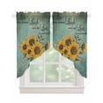 thumbnail image 1 of Vintage Sunflower Swag Valances for Windows, Teal Retro Summer Botanical Floral Rod Pocket Sheer Valances for Large Windows, Swag Toppers Light Filtering for Kitchen Living Room 2 Panels 36''x45'', 1 of 6